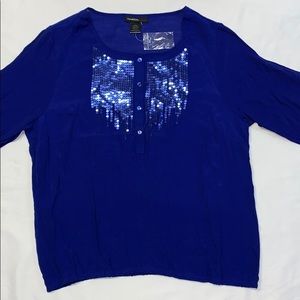 Royal Blue Sequin Top NWOT